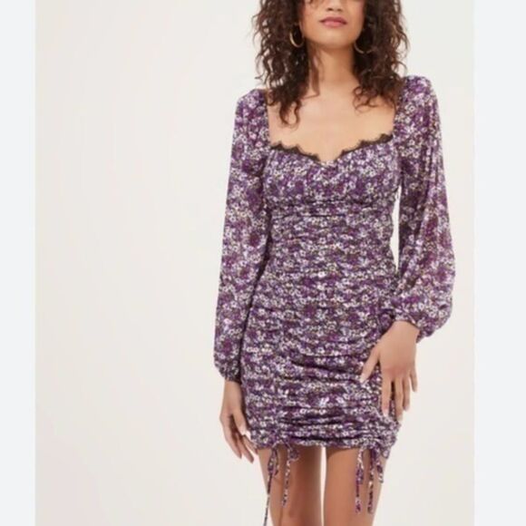 ASTR Purple Floral Dress XS - Picture 1 of 8